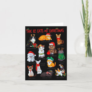 12 Cats Of Christmas Funny Holiday Xmas Cat Lover Card