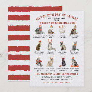12 Day of Catmas Holiday Cat Christmas Party Invitation