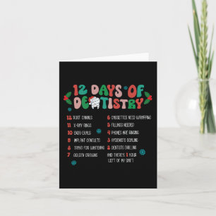 12 Day Of Dentistry Christmas Dentist Dental Hygie Card