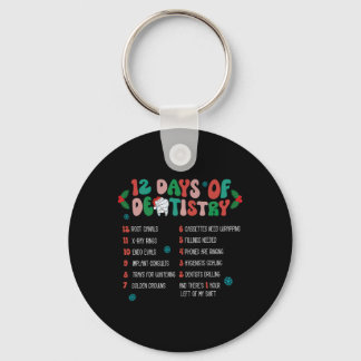 12 Day Of Dentistry Christmas Dentist Dental Hygie Key Ring