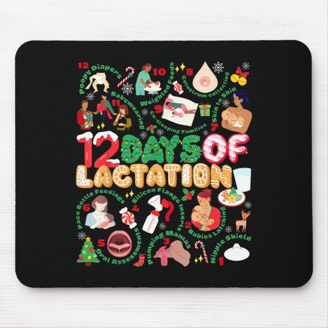 12 Day Of Ibclc Lactation Consultant Breastfeeding Mouse Mat (Front)