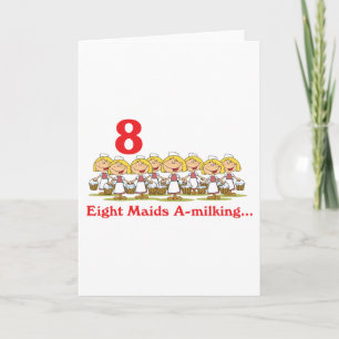 12 days eight maids a-milking holiday card