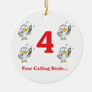 12 days four calling birds ceramic tree decoration