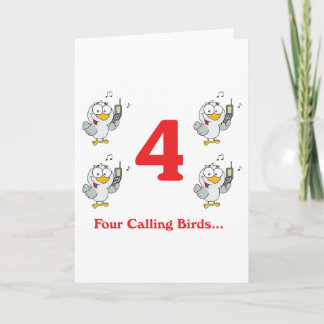 12 days four calling birds holiday card