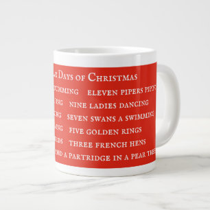 12 DAYS LYRICS Big White Mug / Red