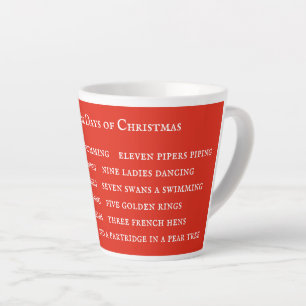 12 DAYS LYRICS Latte Mug / Red