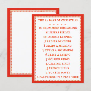 12 DAYS LYRICS Postcard II