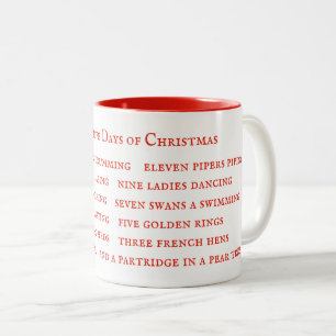 12 DAYS LYRICS Red Two-Tone Mug 