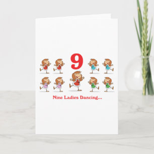 12 days nine ladies dancing holiday card