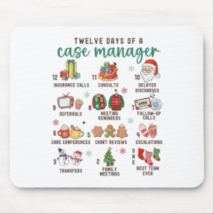 12 Days Nurse Case Management Christmas Case Manag Mouse Mat