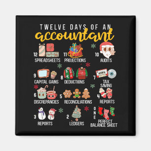 12 Days Of An Accountant, Xmas Party, Funny Accoun Magnet
