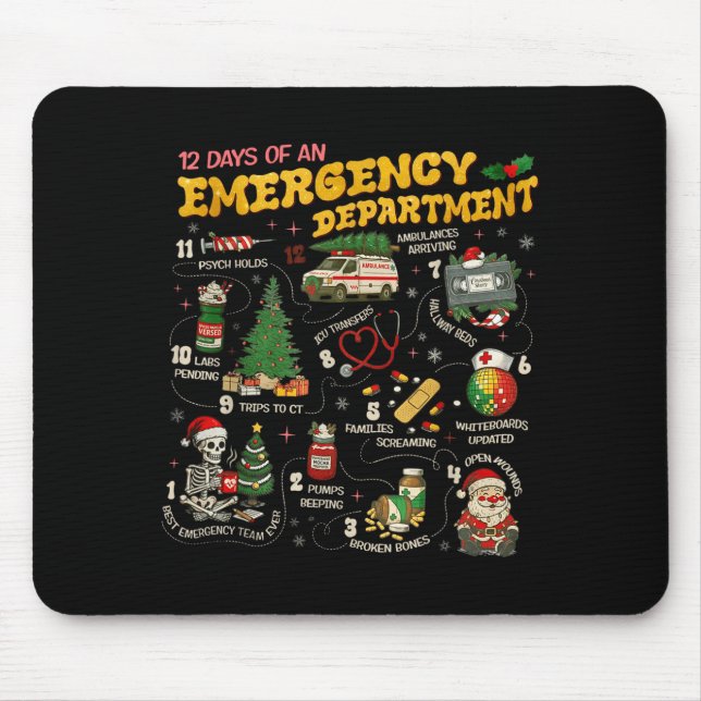 12 Days Of An Emergency Department, Er Nurse Chris Mouse Mat (Front)