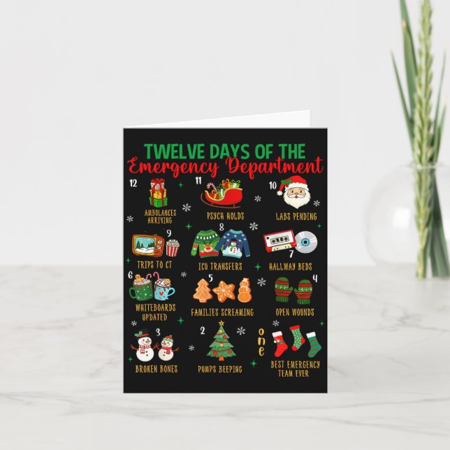 12 Days Of An Emergency Department Er Nurse Christ Card (Front)