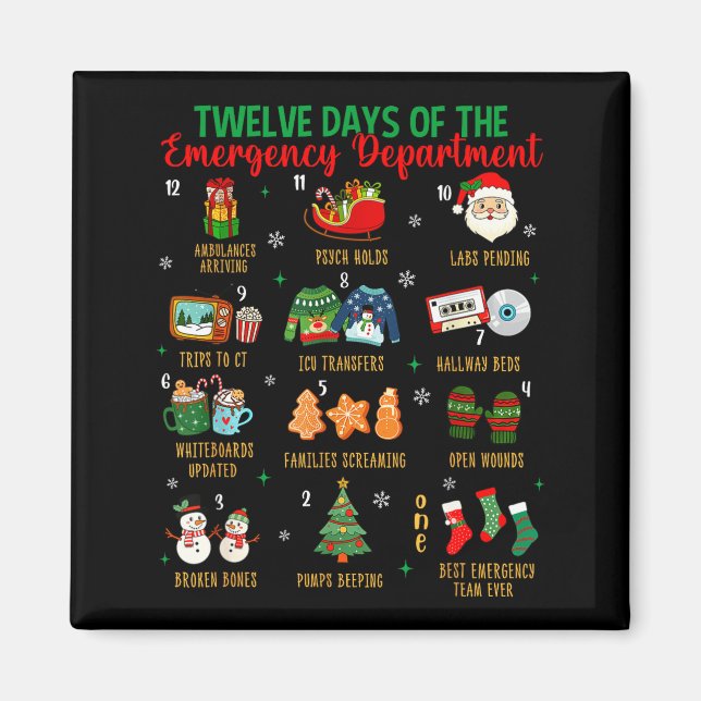 12 Days Of An Emergency Department Er Nurse Christ Magnet (Front)
