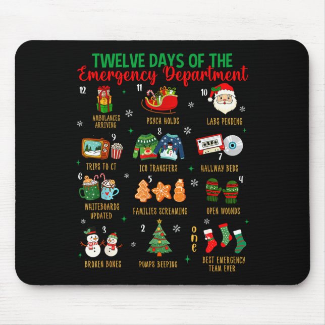 12 Days Of An Emergency Department Er Nurse Christ Mouse Mat (Front)
