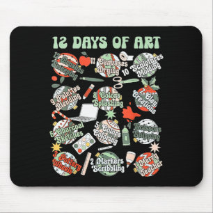 12 Days Of Art Teacher Christmas Artists Painter E Mouse Mat