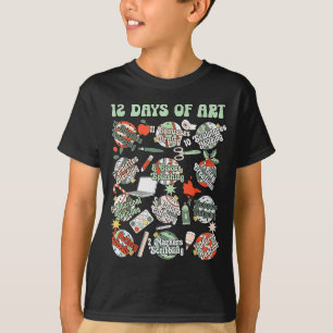 12 Days Of Art Teacher Christmas Artists Painter E T-Shirt