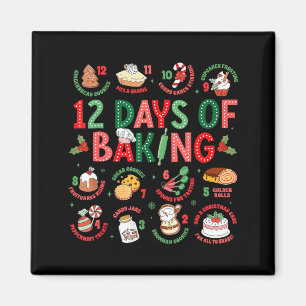 12 Days Of Baking Baker Christmas Cook Chef Baking Magnet