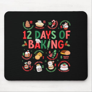 12 Days Of Baking Baker Christmas Cook Chef Baking Mouse Mat