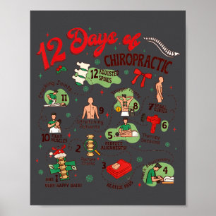 12 Days Of Chiropractic Christmas Chiropractor Poster