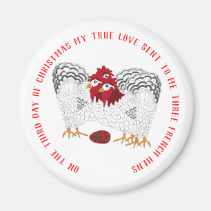 12 Days of Christmas 3 French Hens Magnet