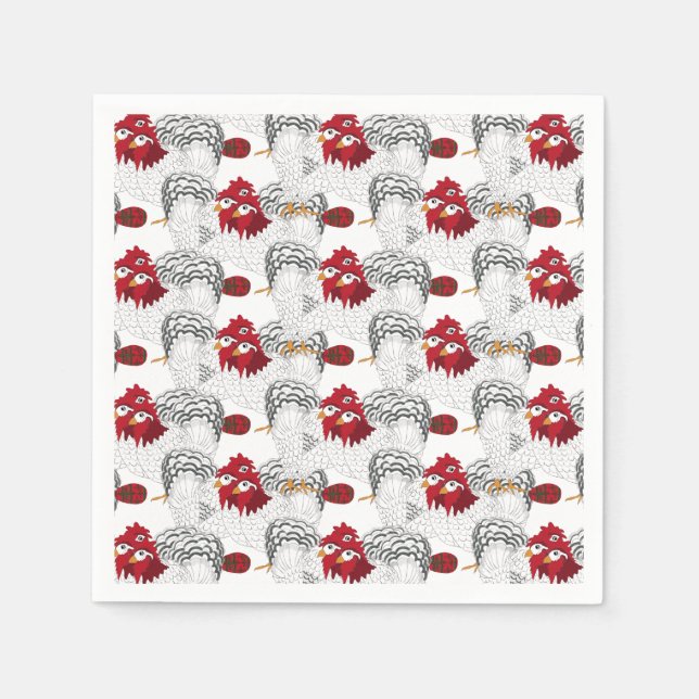 12 Days of Christmas 3 French Hens Napkin (Front)