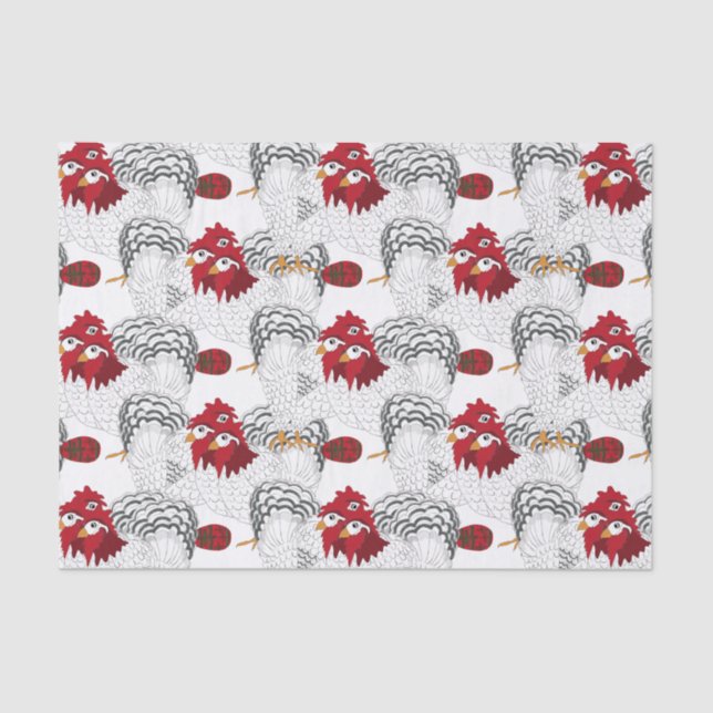12 Days of Christmas 3 French Hens Tissue Paper (Front)