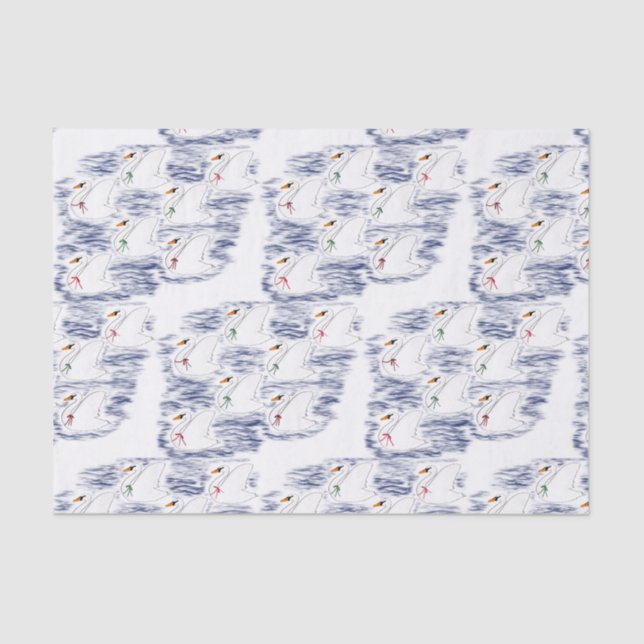 12 Days of Christmas 7 Swans A-Swimming Tissue Paper (Front)