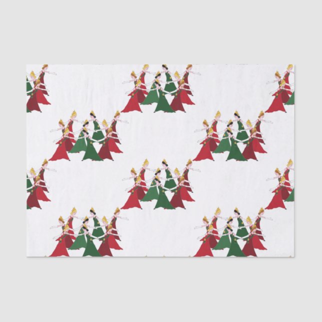 12 Days of Christmas 9 Ladies Dancing Tissue Paper (Front)
