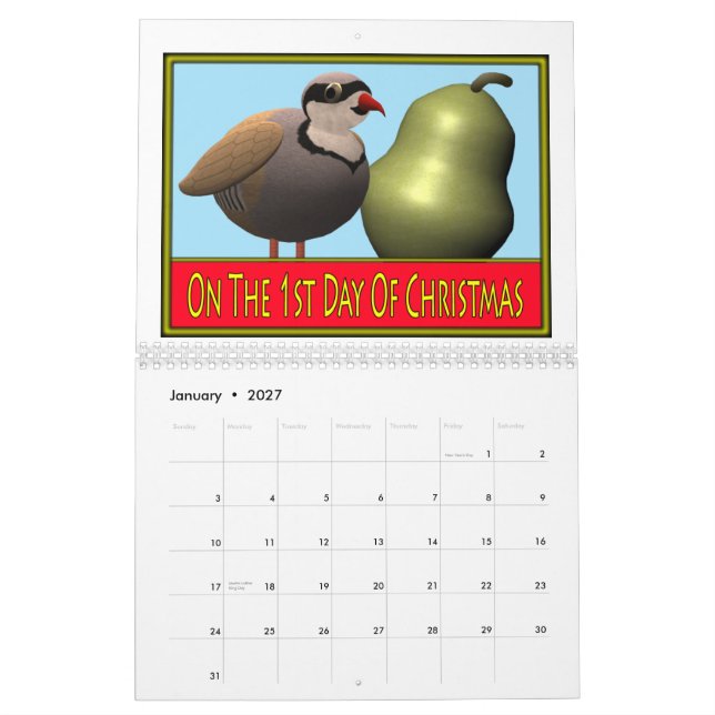 12 Days of Christmas Calendar (Jan 2027)