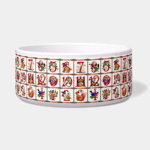 12 Days  of Christmas Ceramic Pet Bowl
