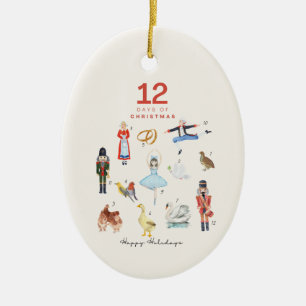 12 DAYS OF CHRISTMAS  CERAMIC TREE DECORATION