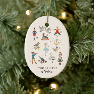 Ceramic 12 days of christmas ornaments Clearance