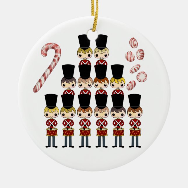 12 Days of Christmas Ceramic Tree Decoration (Front)