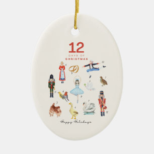 12 DAYS OF CHRISTMAS  CERAMIC TREE DECORATION