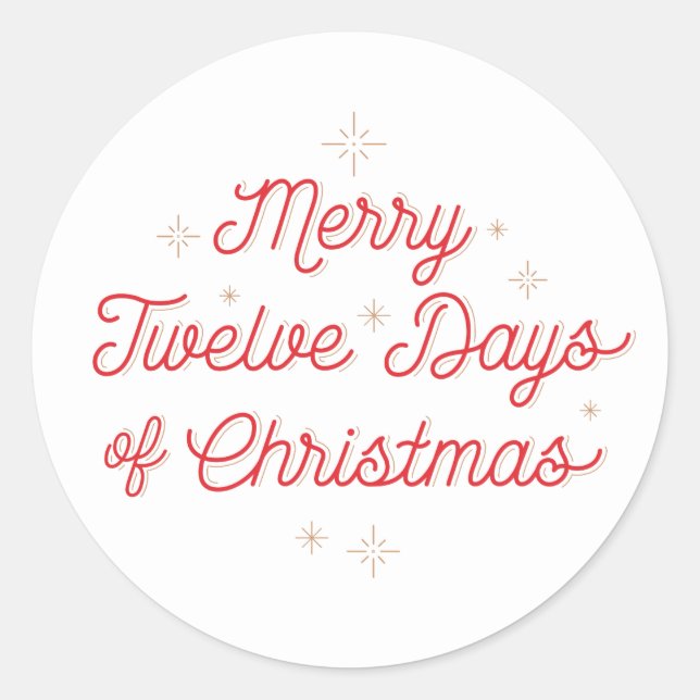 12 DAYS OF CHRISTMAS / Christmas Stickers (Front)