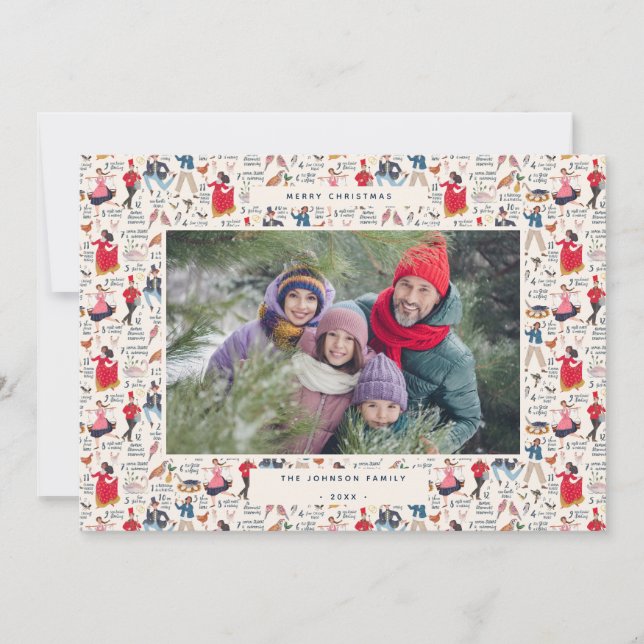 12 Days of Christmas Classic Traditional Photo Holiday Card (Front)
