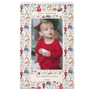 12 Days of Christmas ecru Photo Calendar