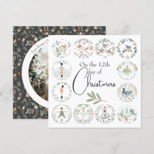 12 Days of Christmas Elegant Holiday Card
