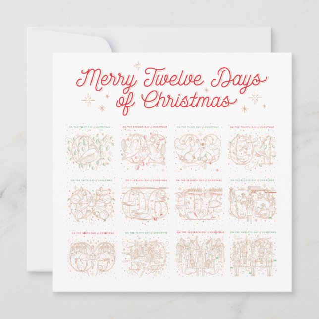 12 Days of Christmas Flat / Photo Card 5.25 (Front)