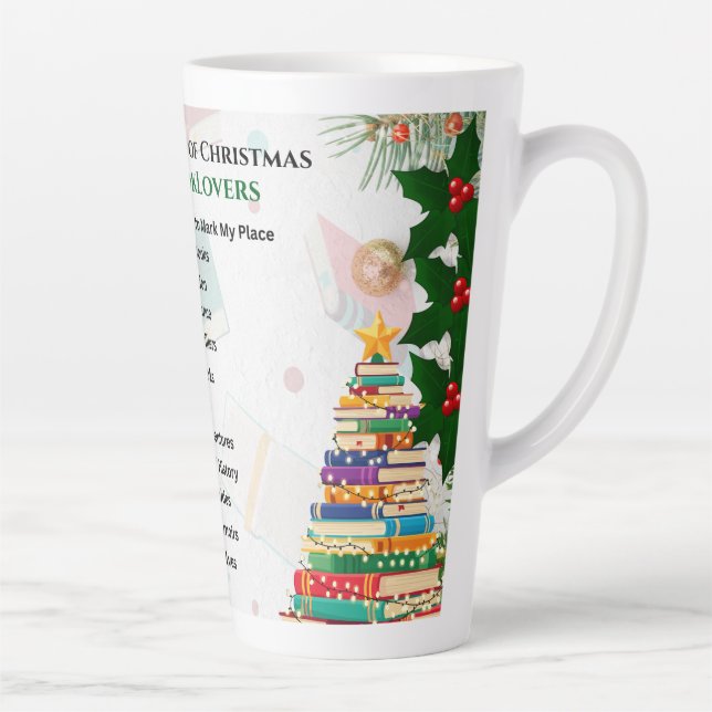 12 Days of Christmas for Book Lovers Latte Mug (Right)