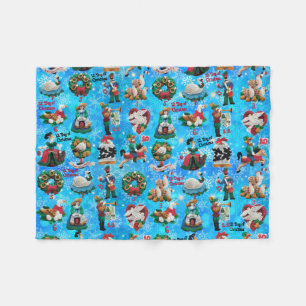 12 Days of Christmas Handmade Felt Ornaments Child Fleece Blanket