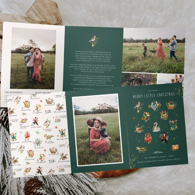 12 Days of Christmas | Holiday 5 Photo Tri-Fold Invitation (Creator Uploaded)