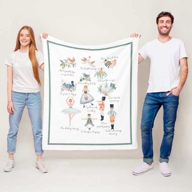 12 Days of Christmas Holiday Fleece Blanket (In Situ)