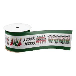 12 Days of Christmas Holiday In Green Satin Ribbon