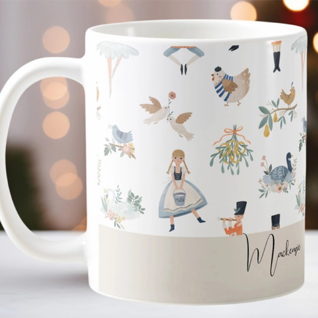 12 Days of Christmas Holiday Pattern Coffee Mug (12 Days of Christmas Holiday Pattern Coffee Mug by Ricaso. A personalized mug with your own text
)