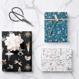 12 Days of Christmas Holiday Pattern Wrapping Paper Sheet