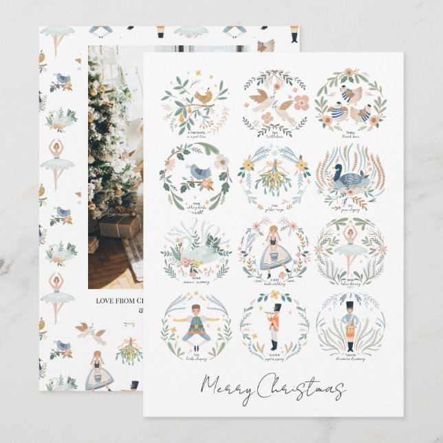 12 Days of Christmas Holiday Photo Personalised (Front/Back)