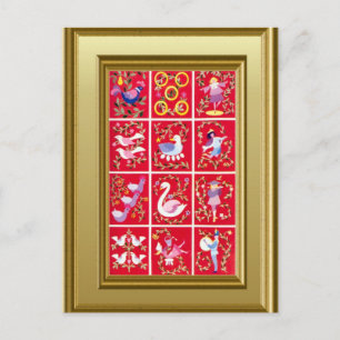 12 days of Christmas Holiday Postcard
