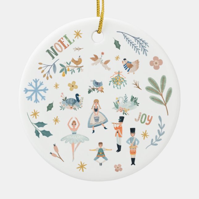 12 Days of Christmas Holiday Traditional Family Ceramic Tree Decoration (Front)